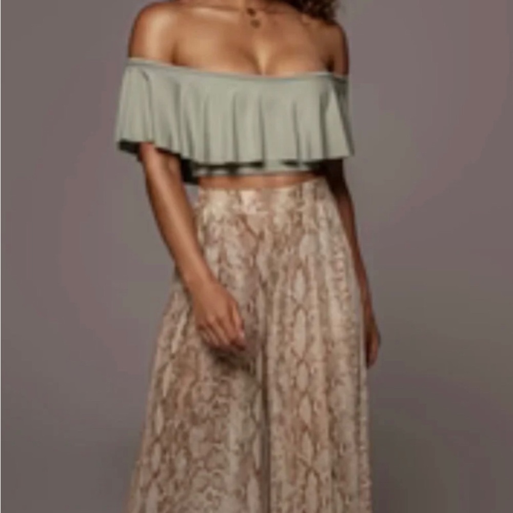 JLUXLABEL Teal Crop Top